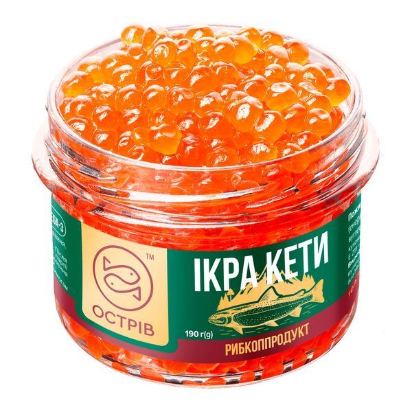 Ікра лососева Кети ТМ "ОСТРІВ" 190г 201110 фото